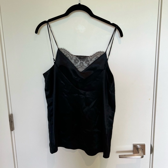 GINIA //black 100% silk camisole - Picture 2 of 3